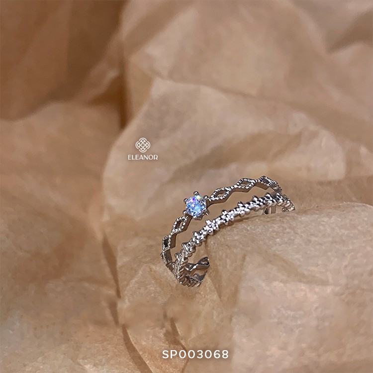 Nhẫn nữ hở bạc 925 Eleanor Accessories thiết kế viền hoa phụ kiện trang sức 5120