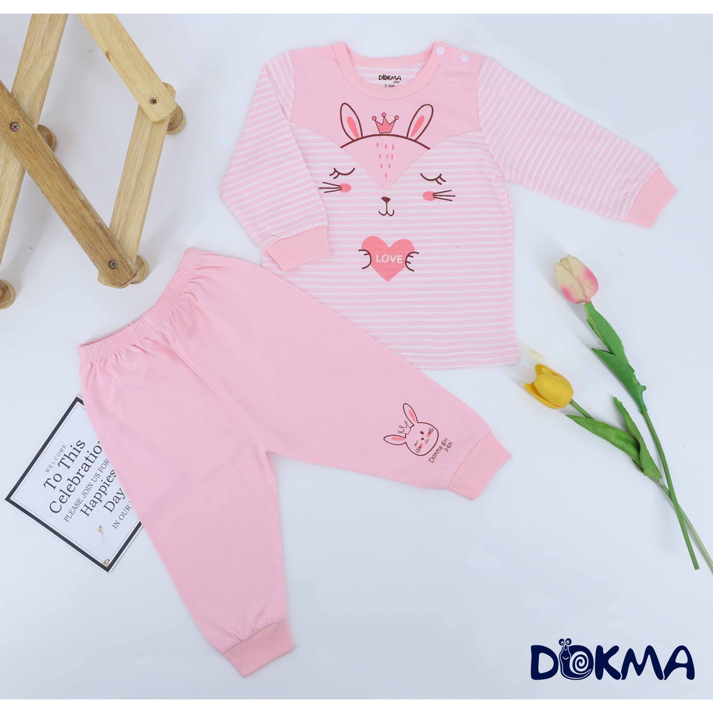DB465- Bộ quần áo cài vai dài tay Dokma (6-18M)