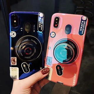 Ốp Lưng Dẻo In Họa Tiết Camera Kèm Popsocket Đồng Bộ iphone X / XS MAX / 8 PLUS / 7 PLUS / 6 Plus