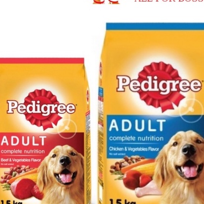 thức ăn pedigree gói 500g dành cho chó lớn hương bò và rau củ