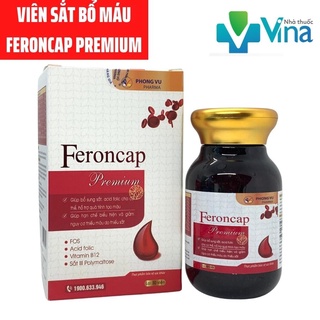 Viên uống bổ máu, tái tạo máu feroncap premium phong vũ pharma, lọ 30 viên