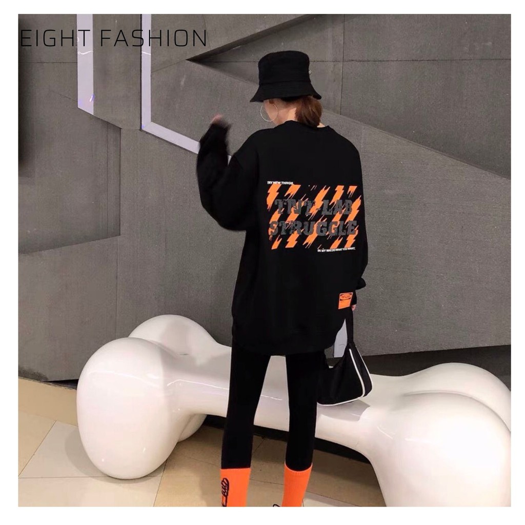 Áo Sweater Nam/Nữ Unisex Form Rộng Đủ Size In Chữ Cái Graffiti Hip-Hop Phong Cách Hàn Quốc Áo Thun Tay Dài Nữ ST102