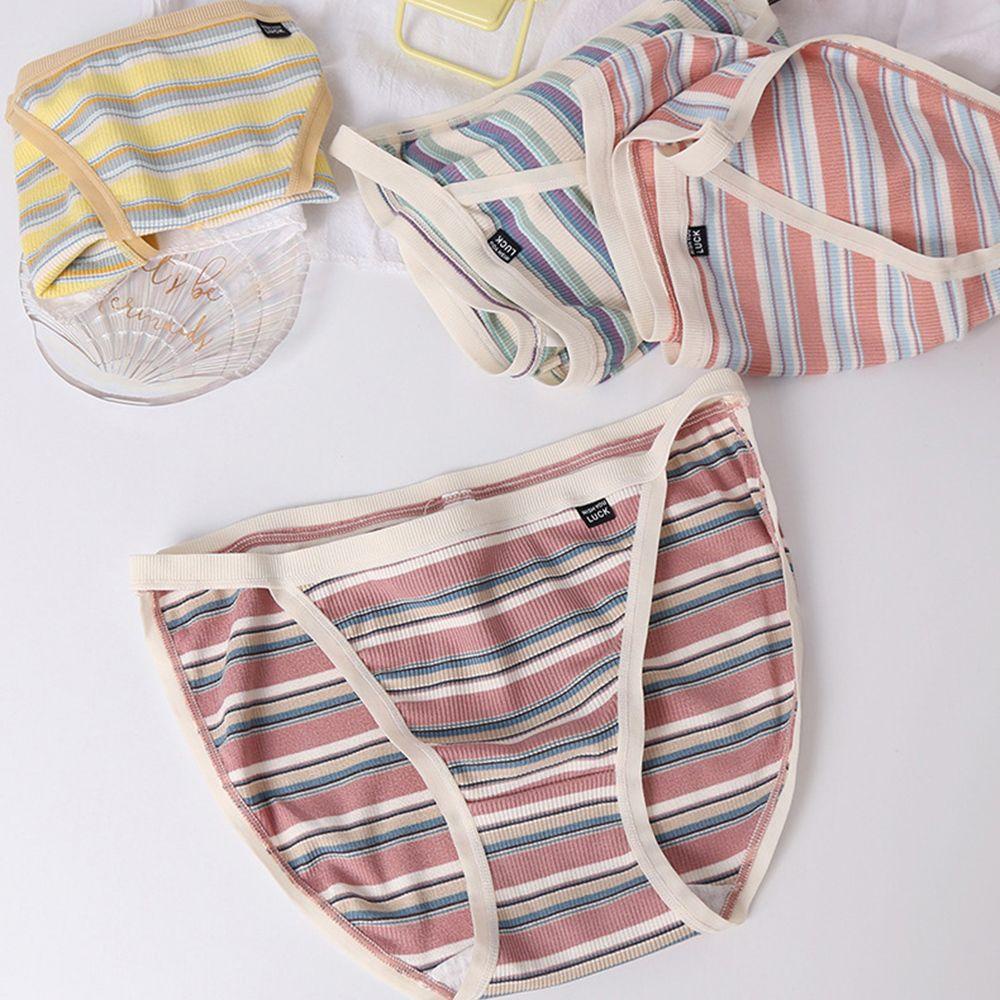 Mocho Quần Lót cotton Lưng Thấp Họa Tiết Kẻ Sọc Ngọt Ngào Dễ Thương Cho Bạn Gái