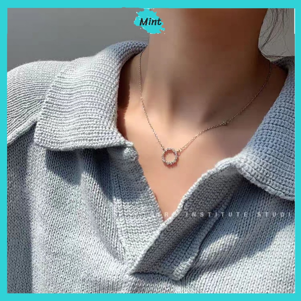 Vòng Cổ Nữ ❤️FREESHIP❤️ Dây Chuyền Tròn Sang Chảnh Phong Cách Hàn Quốc