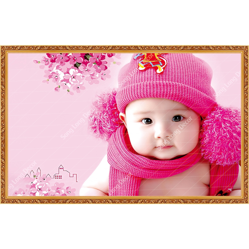 Tranh Dán Tường Em Bé Baby -SLBB49- Có In Theo Yêu Cầu - Trang Trí Phòng Ngủ Cho Bé - Song Long Decor