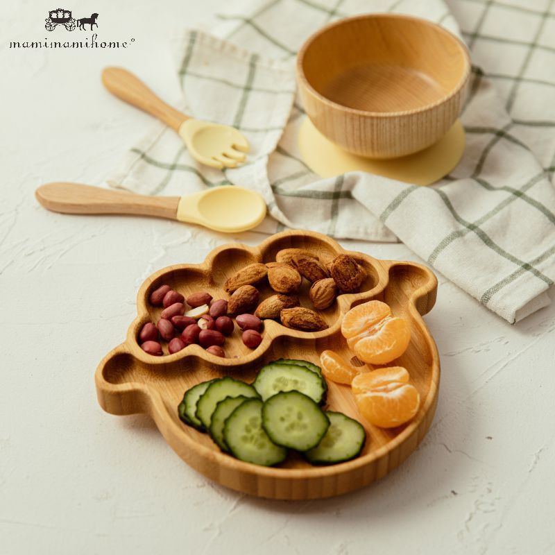 Set 3 dụng cụ bàn ăn Mamimamihome bằng gỗ hình cừu dễ thương dành cho bé