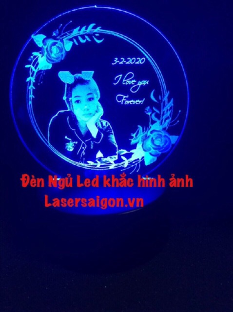 Đèn Led 3d Khắc Hình Ảnh Nội Dung Theo Yêu Cầu - 7-16 màu tự động