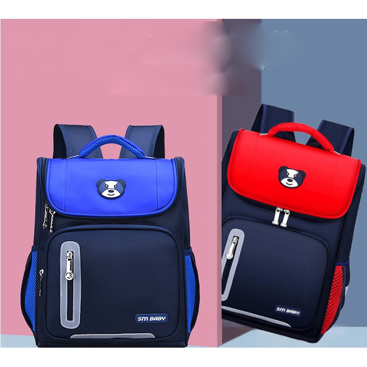 Balo Học Sinh 💥FREESHIP💥Balo Gấu Cho Bé Cấp 1 SM BABY Chống Gù,Có Phản Quang,Chống Thấm Nước,Nhiều Ngăn Tiện Dụng.
