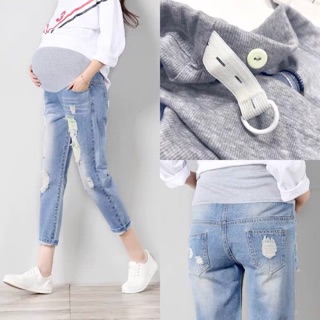 Quần bò bầu xì teen quảng châu( ảnh thật )👉sẵn hàng SizeM
