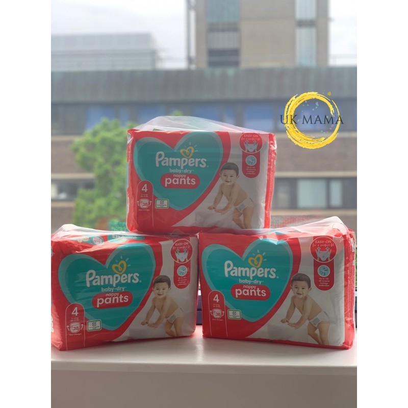 Bỉm quần Pampers UK Baby Dry size 3 (44 miếng) - size 4 (38miếng) - size 5 (33 miếng) - size 6 (28 miếng)