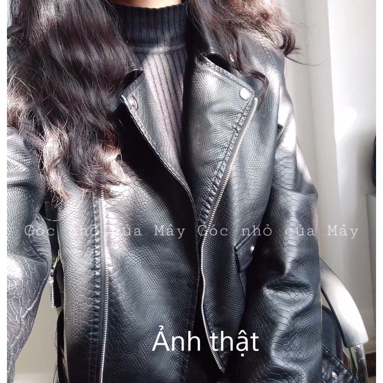 Áo da vân rắn hàng qccc phong cách trẻ trung GNCM