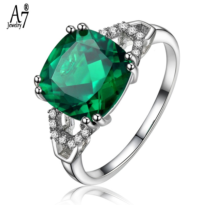 Nhẫn bạc 925 đính đá hồng ngọc màu sắc thời trang