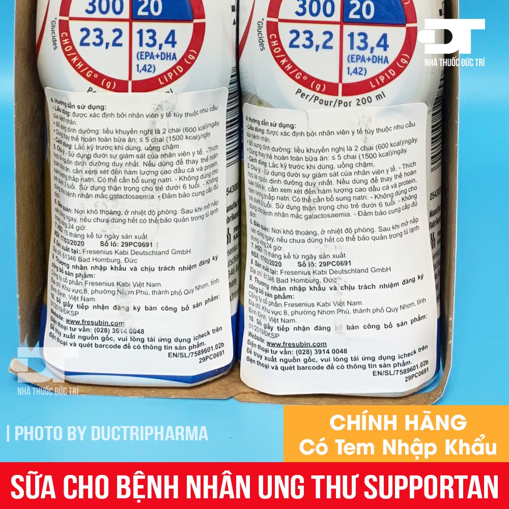 Sữa Supportan Cappuchino cho người bệnh ung thư