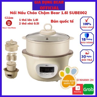 Nồi Nấu Cháo Cho Bé_Nồi Nấu Chậm_Hầm Cháo Đa Năng, Kèm Lồng Hấp_Bear Dung Tích 0.8L- 1L - 1,6L - 2,5L- Bảo Hành 12 Tháng
