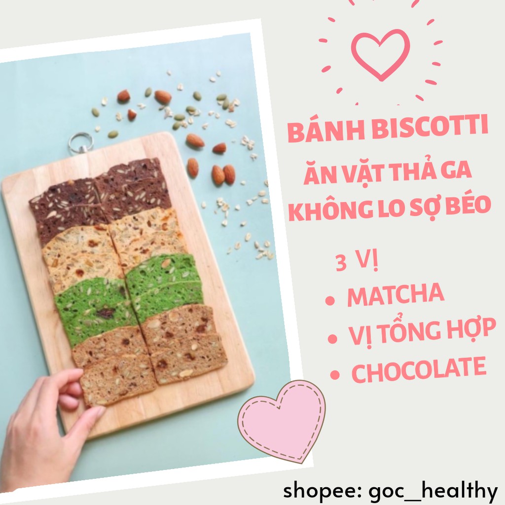 [Mã GROXUAN1 giảm 8% đơn 150K] Biscotti nguyên cám Góc Healthy nguyên liệu chọn lọc, bánh ăn kiêng nam nữ đều dùng được