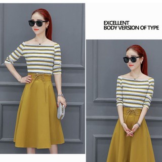 Chân váy xòe đan lưng hot trend