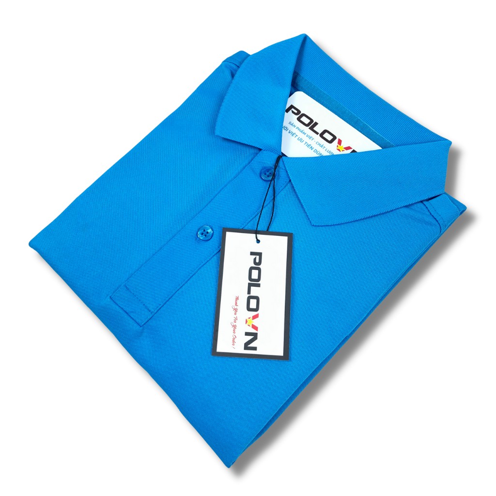 Áo thun Polo nam cổ bẻ Basic màu Xanh Dương ,vải cá sấu - không xù lông, không ra màu, thấm hút mồ hôi, form regular fit