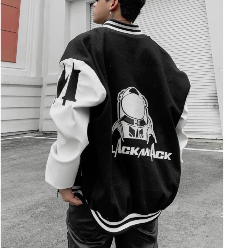 Áo khoác bomber vải dù nam nữ Unisex cao cấp 2 lớp dày dặn, áo khoác phao đẹp form rộng mặc đôi, couple màu đen K017 - H