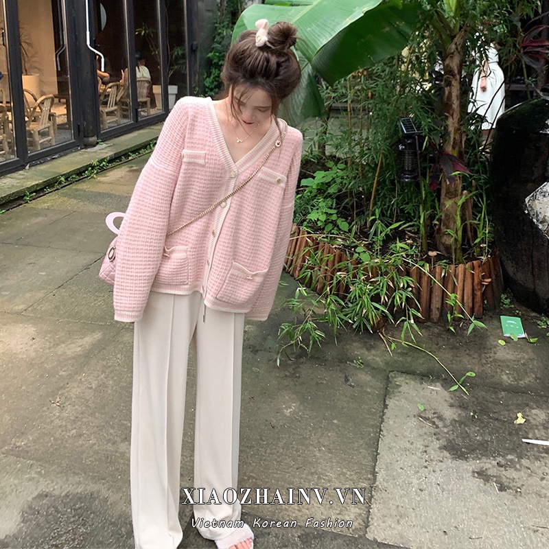  Áo Khoác Cardigan Dệt Kim Tay Dài Dáng Rộng Thời Trang Hàn Quốc Cho Nữ