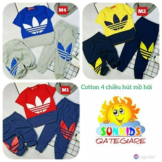 🔥tận gốc🔥20kg-38kg bộ tay ngắn quần dài bbnd2 cotton 4 chiều bé trai size đại & bé gái size đại
