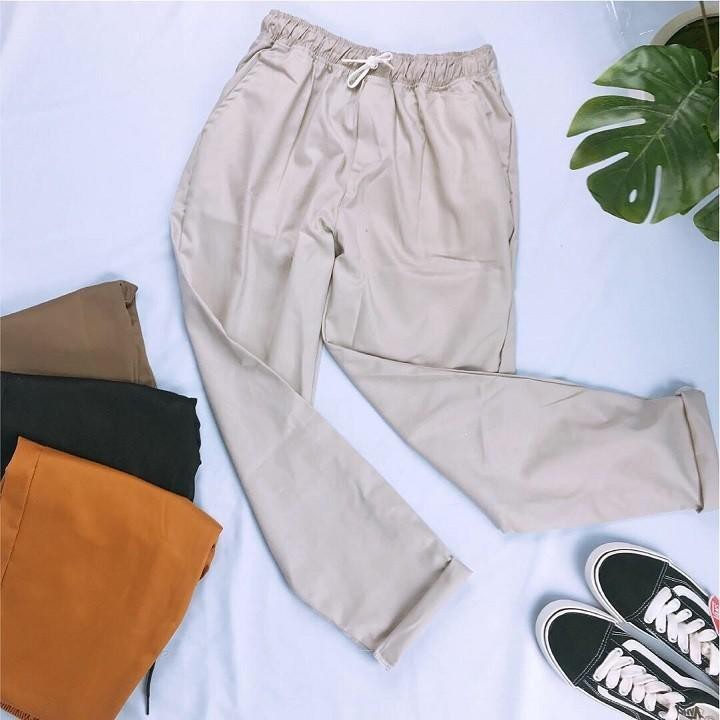 [Mã FAMAYWA giảm 10K đơn 50K] Quần baggy kaki sắn gấu phong cách Unisex (nam nữ mặc được) | BigBuy360 - bigbuy360.vn