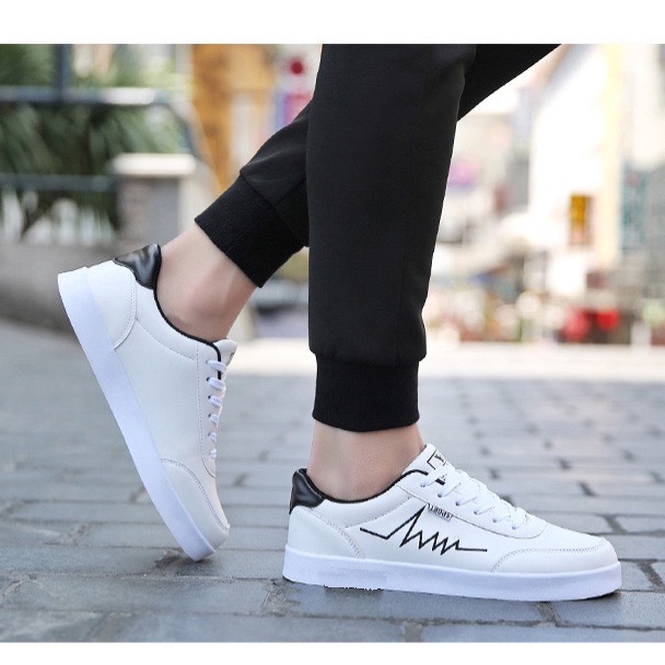 Giày thể thao sneaker nam thêu Nhịp Tim Đen Cá Tính