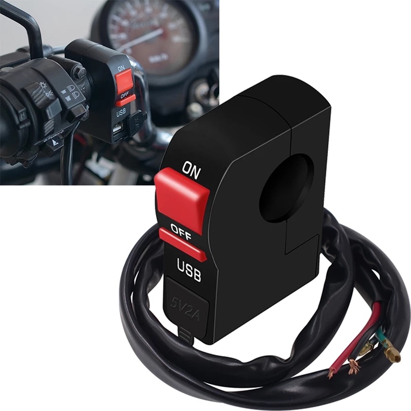 Công Tắc Khởi Động 22mm 7 / 8 "Kèm Sạc Usb Cho Xe Mô Tô Yamaha Atv 4 Dây