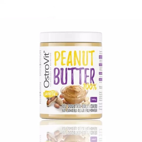 Bơ đậu phộng OstroVit Peanut Butter 100% Smooth (1000G) nhập khẩu Ba Lan - Gymstore