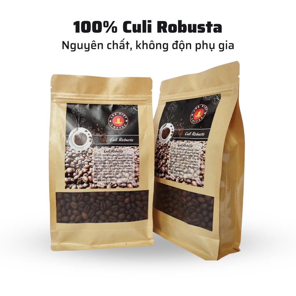 Cà phê nguyên chất CULI ROBUSTA pha phin cafe rang xay hương vị đắng mạnh đậm đà cafe Việt nhiều cafein