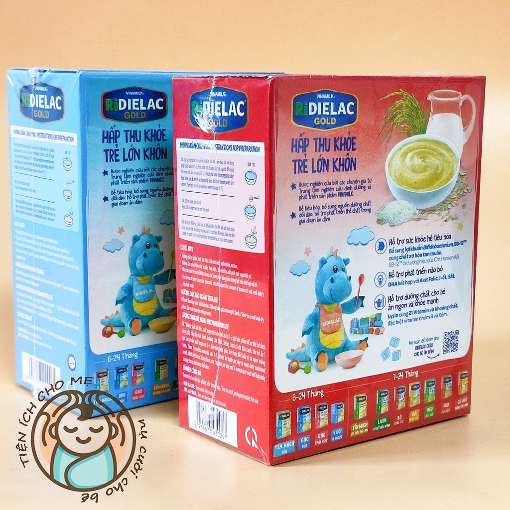 Bột ăn dặm cho bé RIDIELAC Vinamilk vị ngọt/ mặn rau củ bò heo gà full vị hộp giấy 200g ăn dặm