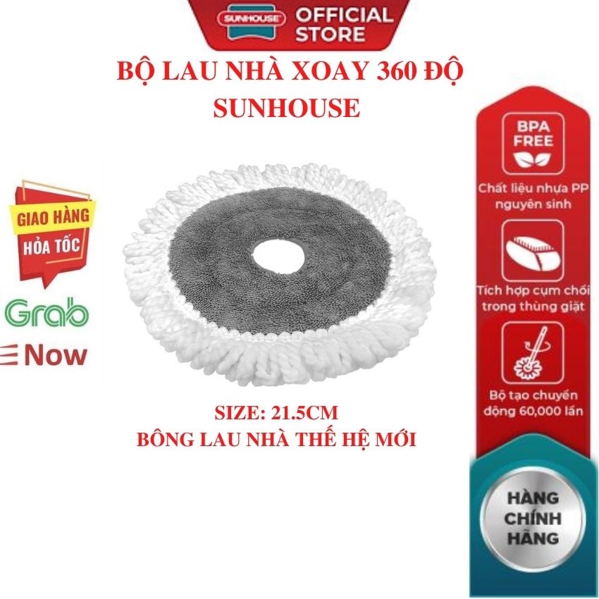 Bộ lau nhà thế hệ mới xoay 360 độ SUNHOUSE KS-CL260PO hoặc lau nhà TÁCH NƯỚC DƠ SUNHOUSE KS-CL235PB