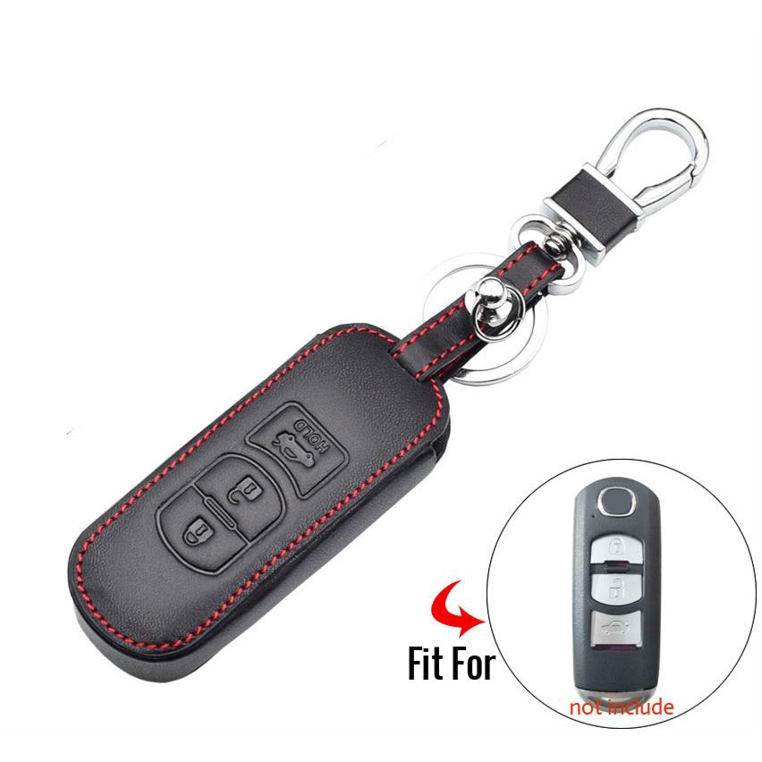 Da Xe Vỏ Chìa Khóa Cho Mazda CX 5 CX 7 CX 9 2 3 5 6 Thông Minh Bọc Điều Khiển Fob 3 Nút Keychain Túi Bảo Vệ Phụ Kiện Ô Tô