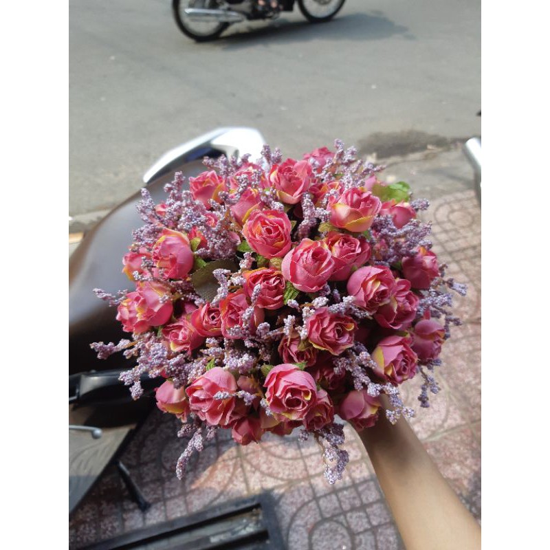 Hoa cầm tay cô dâu, hồng tỷ muội, tú cầu