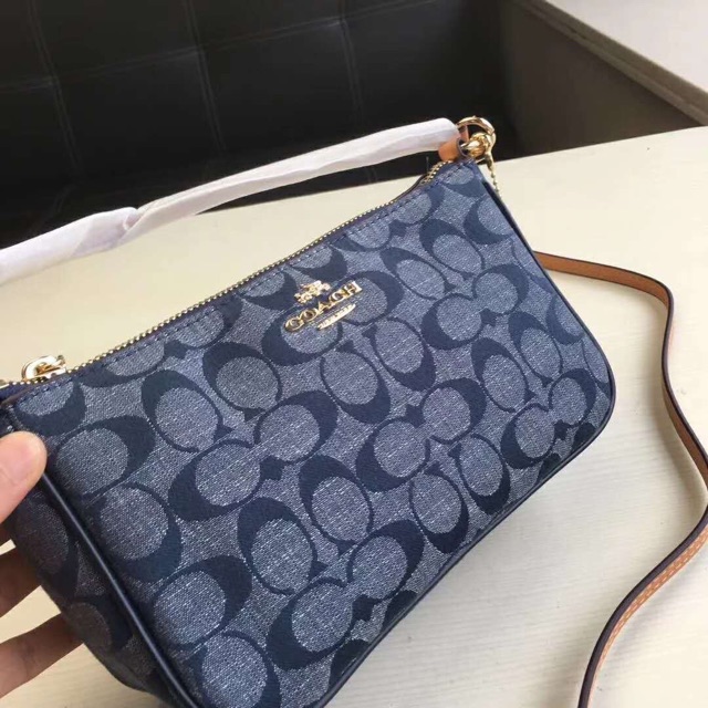 TÚI THUYỀN VẢI CHAMBRAY XANH LAM 2 QUAI ĐEO