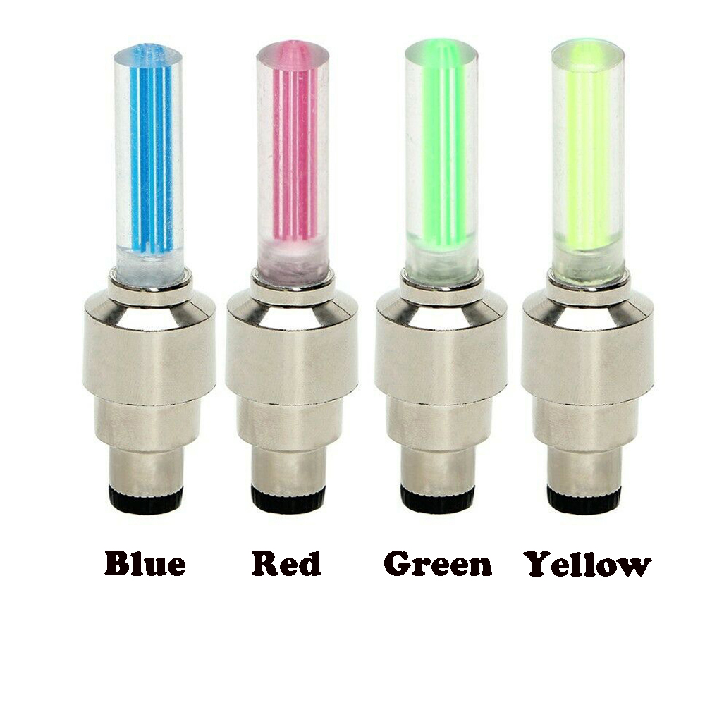 Set 2 Đèn Led Chống Nước An Toàn Gắn Van Lốp Bánh Xe Đạp / Mô Tô