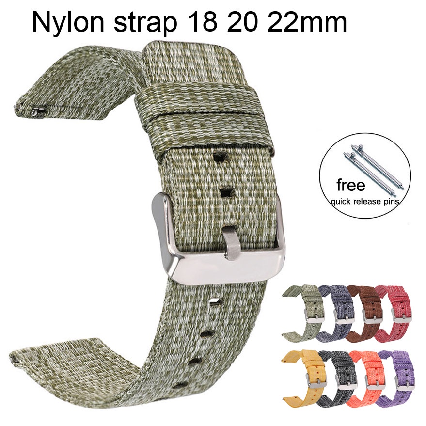 Dây Đeo Đồng Hồ Thể Thao Bằng Vải Bố Nylon 18mm 20mm 22mm