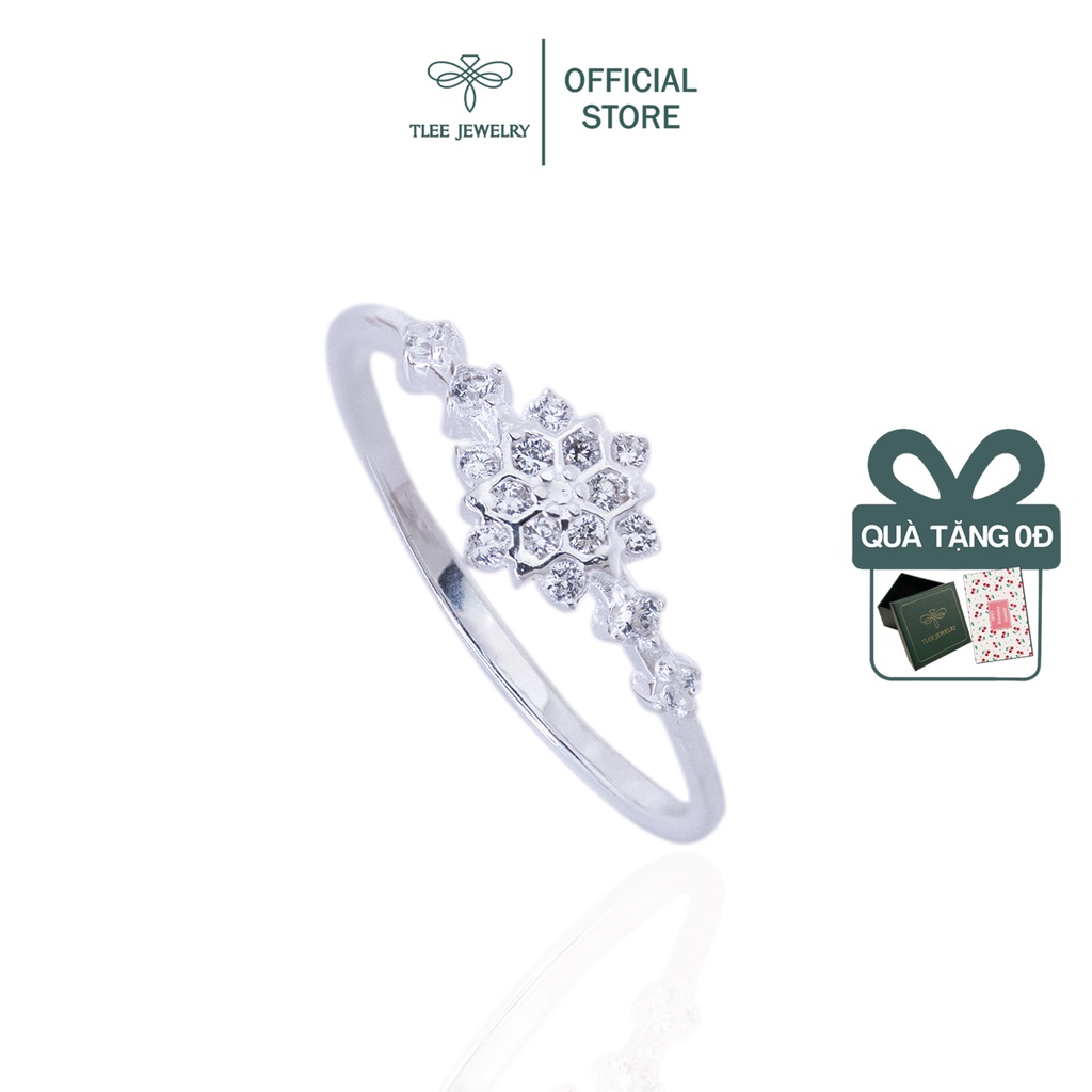 Nhẫn bạc nữ TLEE hoa tuyết nạm đá mini xinh xắn TleeJewelry A0125