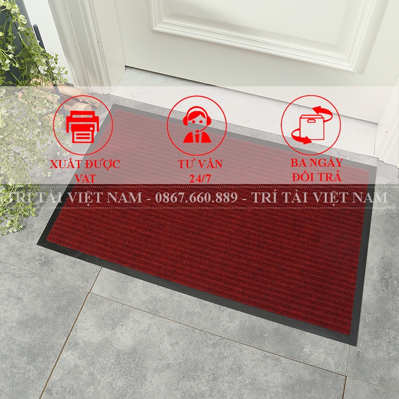 Thảm chùi chân nỉ đế cao su, kích thước 60x90cm