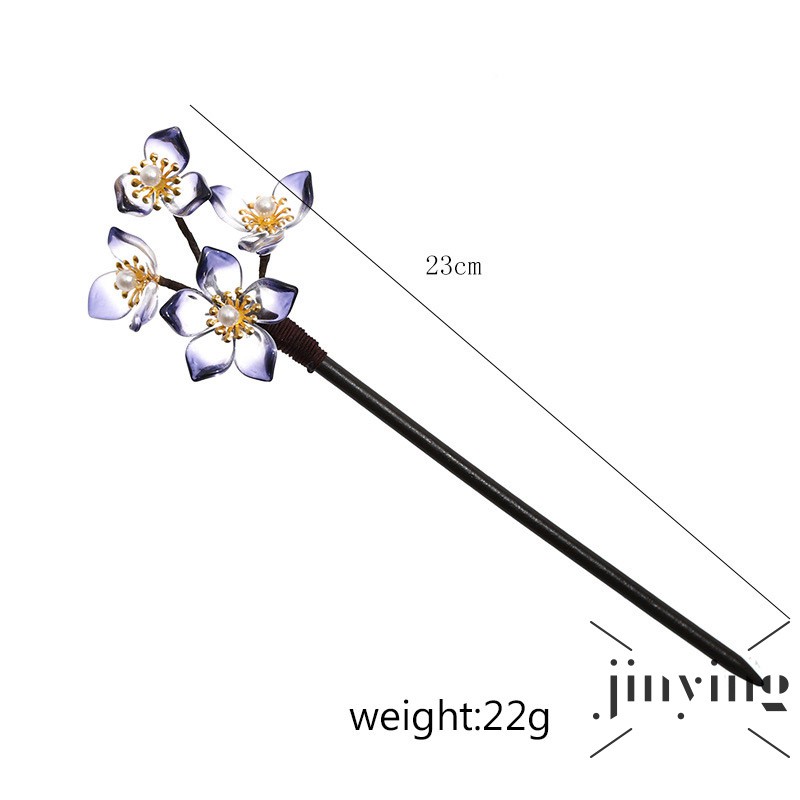GETNOIVAS ❤S Wind Chinese Classical Handmade Hairpin Pearl Flower Headdress Women Wooden Hair Sticks Ancient Costume Accessories