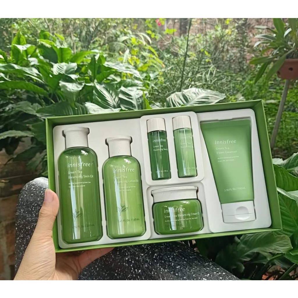 bộ kem trắng da innisfree xanh 6 món có bán sỉ ( Mỹ Phẩm Mix )