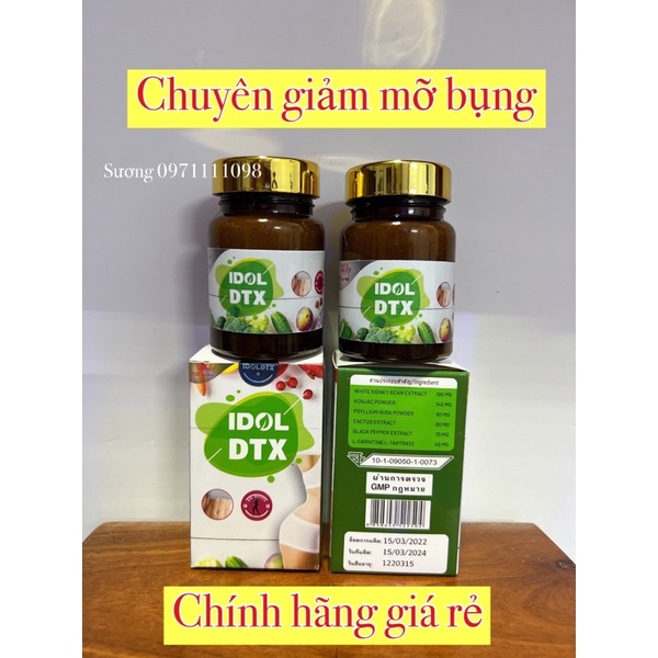 COMBO 2 lọ giá rẻ - Detox idol giảm mỡ bụng - lọ 60 viên chính hãng