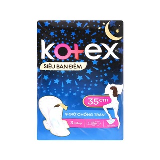 Combo 8 gói băng vệ sinh kotex siêu ban đêm 35cm 3 miếng