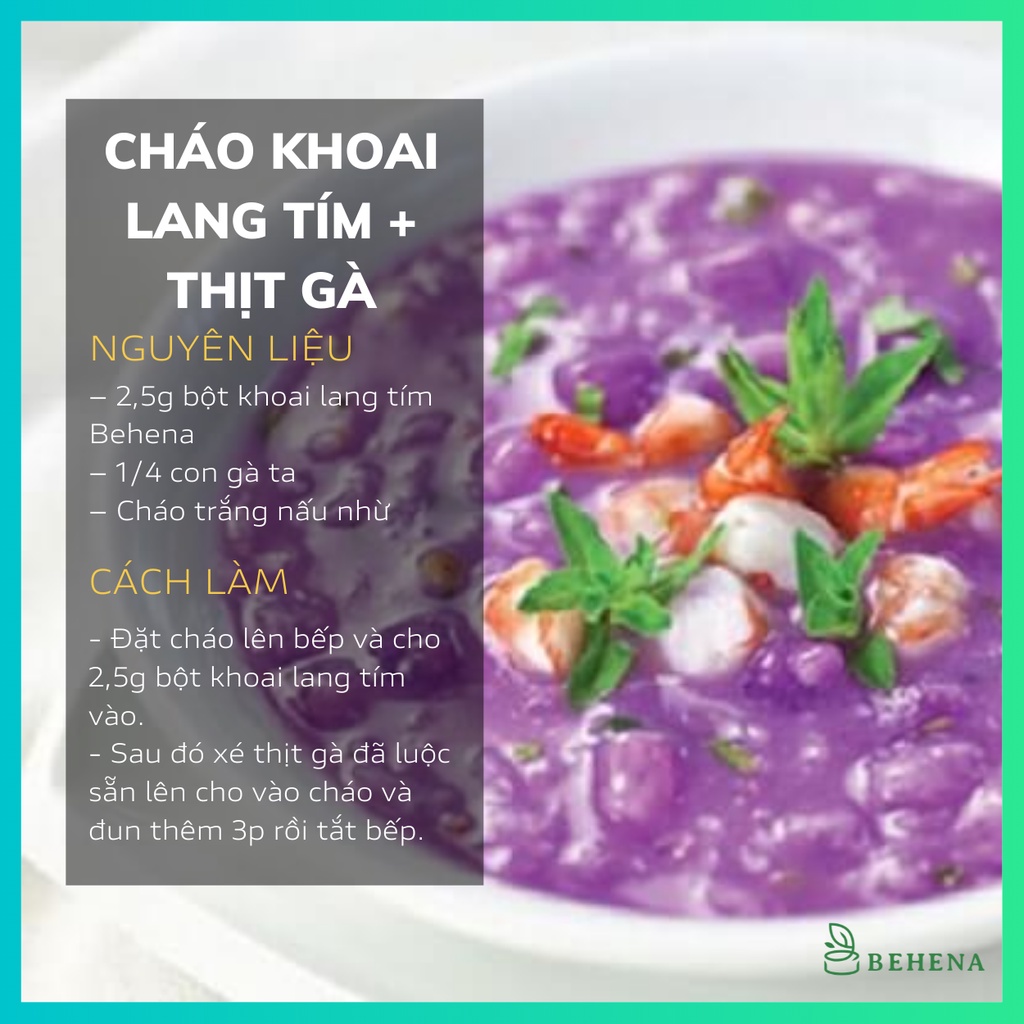 Bột Khoai Lang Tím Behena 50g Kiểm Soát Đường Huyết, Giảm Huyết Áp, Tăng Cường Sức Khỏe Đường Ruột