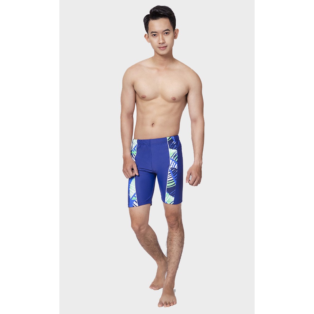 Quần bơi nam Coral màu họa tiết lá xanh MP004-BUP01
