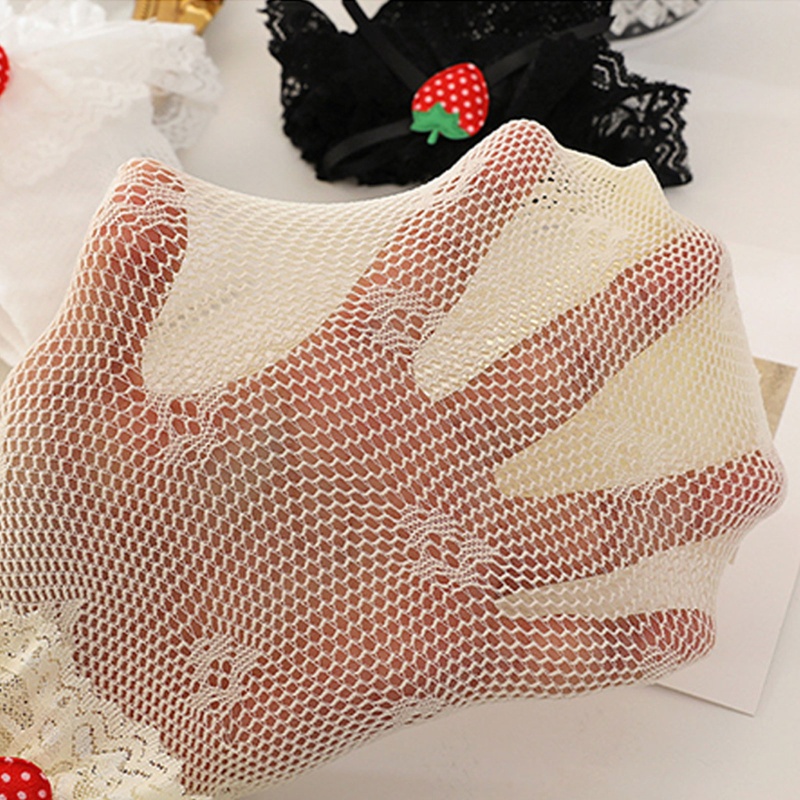 XIXI Tất Dài Phối Ren Họa Tiết Dâu Tây Phong Cách Lolita Cho Trẻ Em Gái