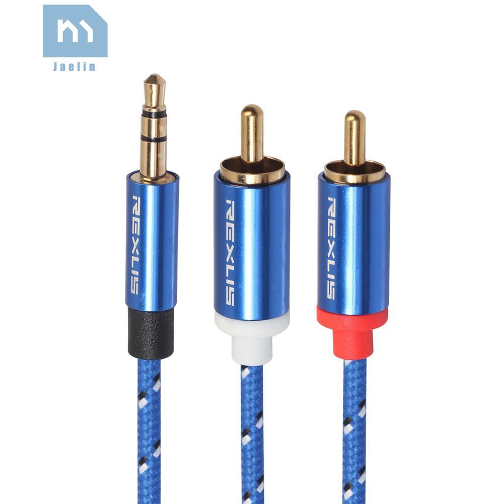 Cáp âm thanh từ giắc cắm 3.5mm Male sang 2 RCA Male Aux