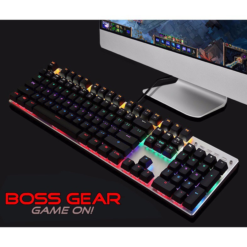 Bàn Phím Cơ Zero E-Sports Gaming Gear Led Rainbow Fullsize 104