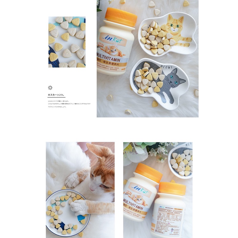 Bộ Vitamin cho mèo InKat với Taurine Lysine Dưỡng lông Bổ thận Tiêu búi lông cho mèo Surica