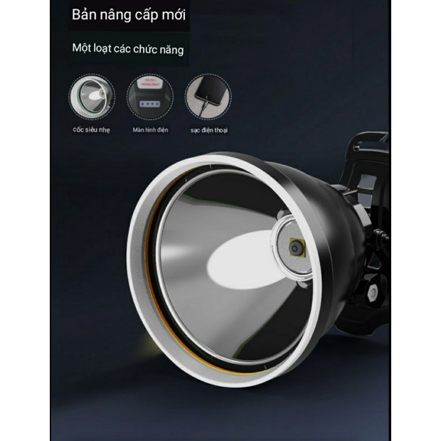 Đèn Pin Đội Đầu Siêu Sáng P90 chiếu xa 1000m kèm 3 pin 18650