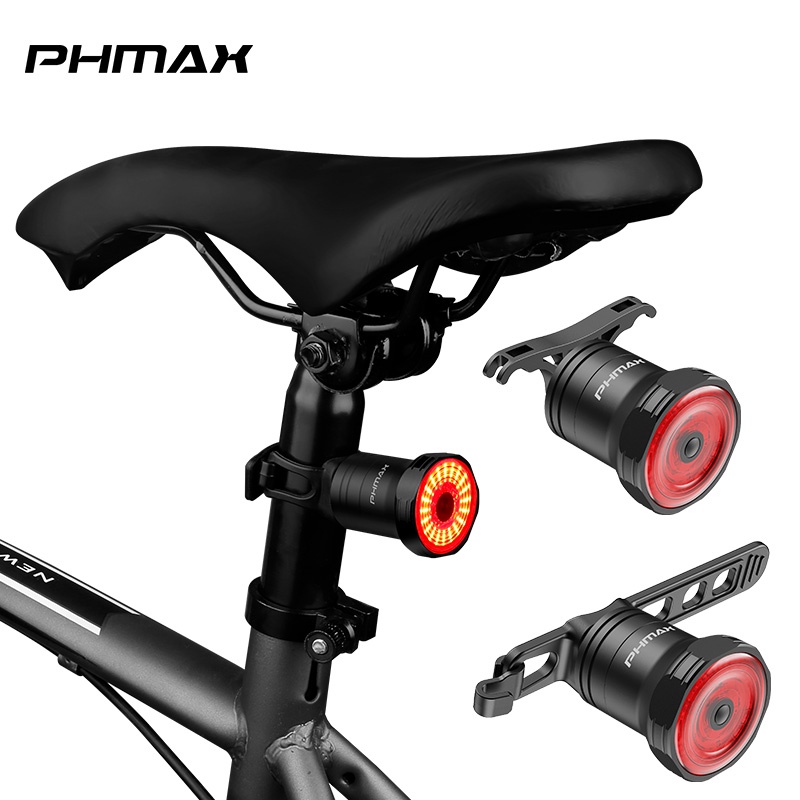 Đèn LED PHMAX thông minh gắn đuôi xe đạp chống thấm nước có cổng sạc USB tiện dụng